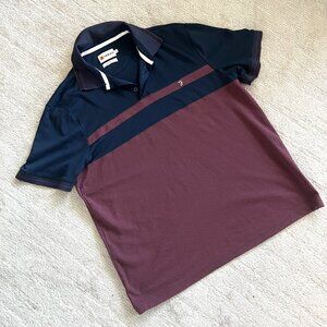 Farah Polo - Mens - Navy & Burgundy - Size XL